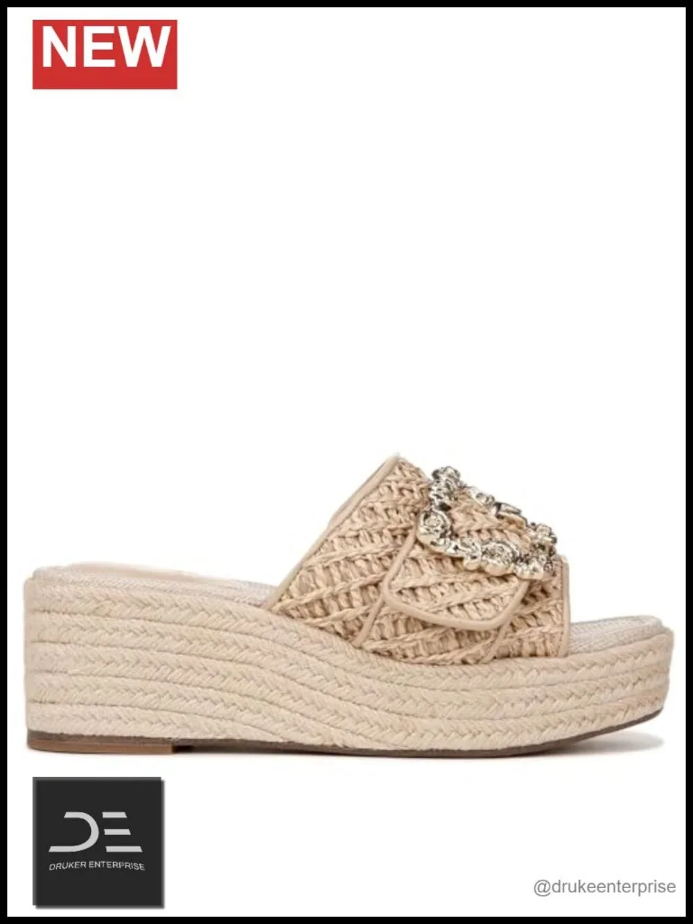 Sam Edelman Celia Wedge Sandals Lattice Straps Slip-On